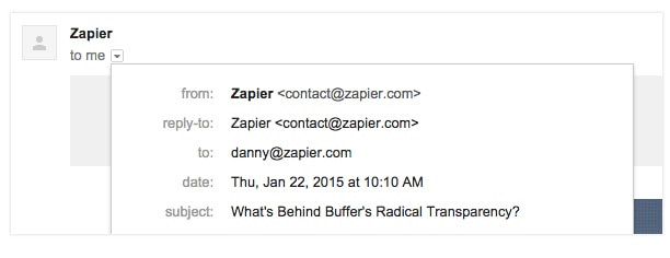 email address zapier